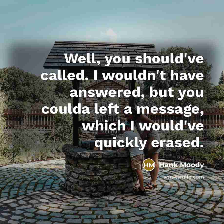 “Well, you should've called. I wouldn't have answered, but you…” quote by Hank Moody