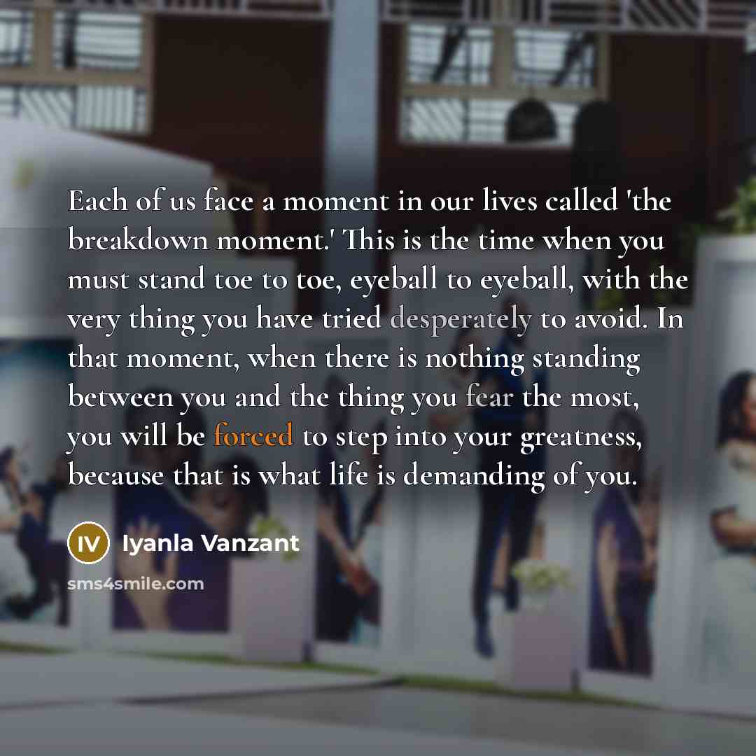 “Each of us face a moment in our lives called…” quote by Iyanla Vanzant