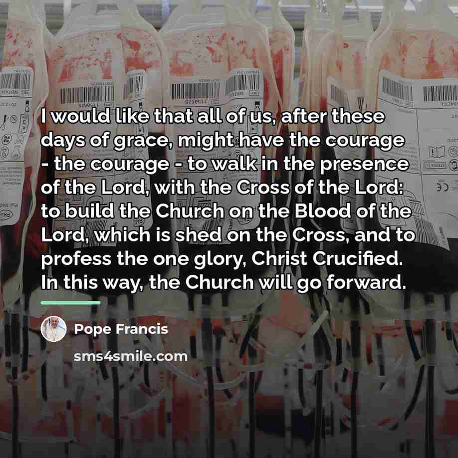 “I would like that all of us, after these days…” quote by Pope Francis
