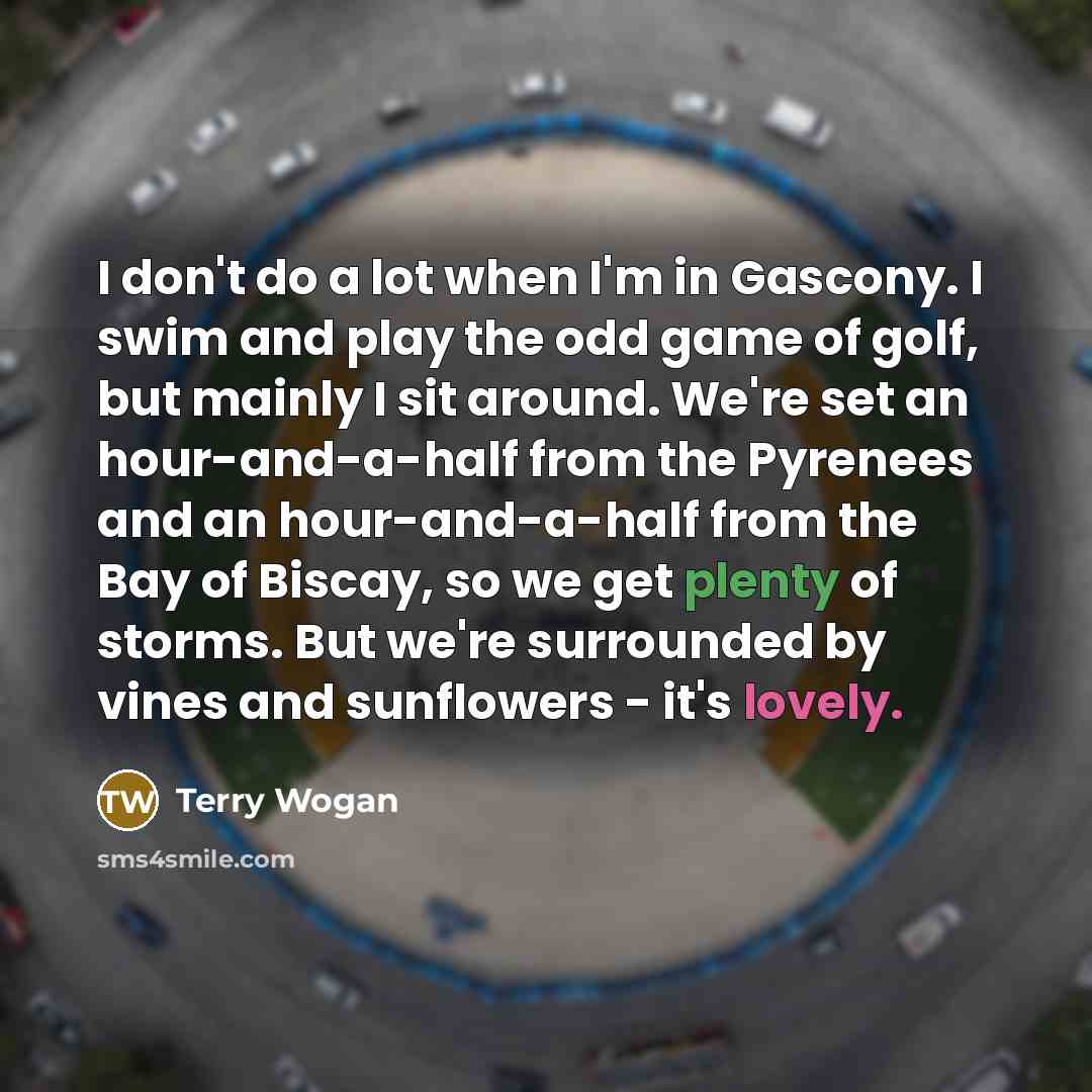 “I don't do a lot when I'm in Gascony. I…” quote by Terry Wogan