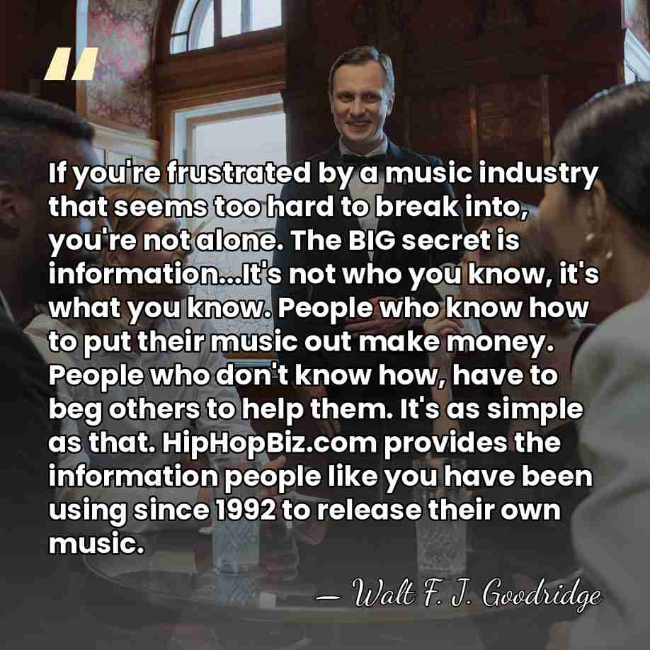 If you're frustrated by a music industry that seems too hard to&hellip; - Walt F. J. Goodridge