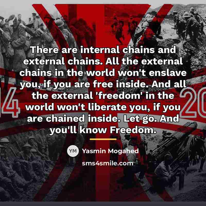 “There are internal chains and external chains. All the external…” quote by Yasmin Mogahed