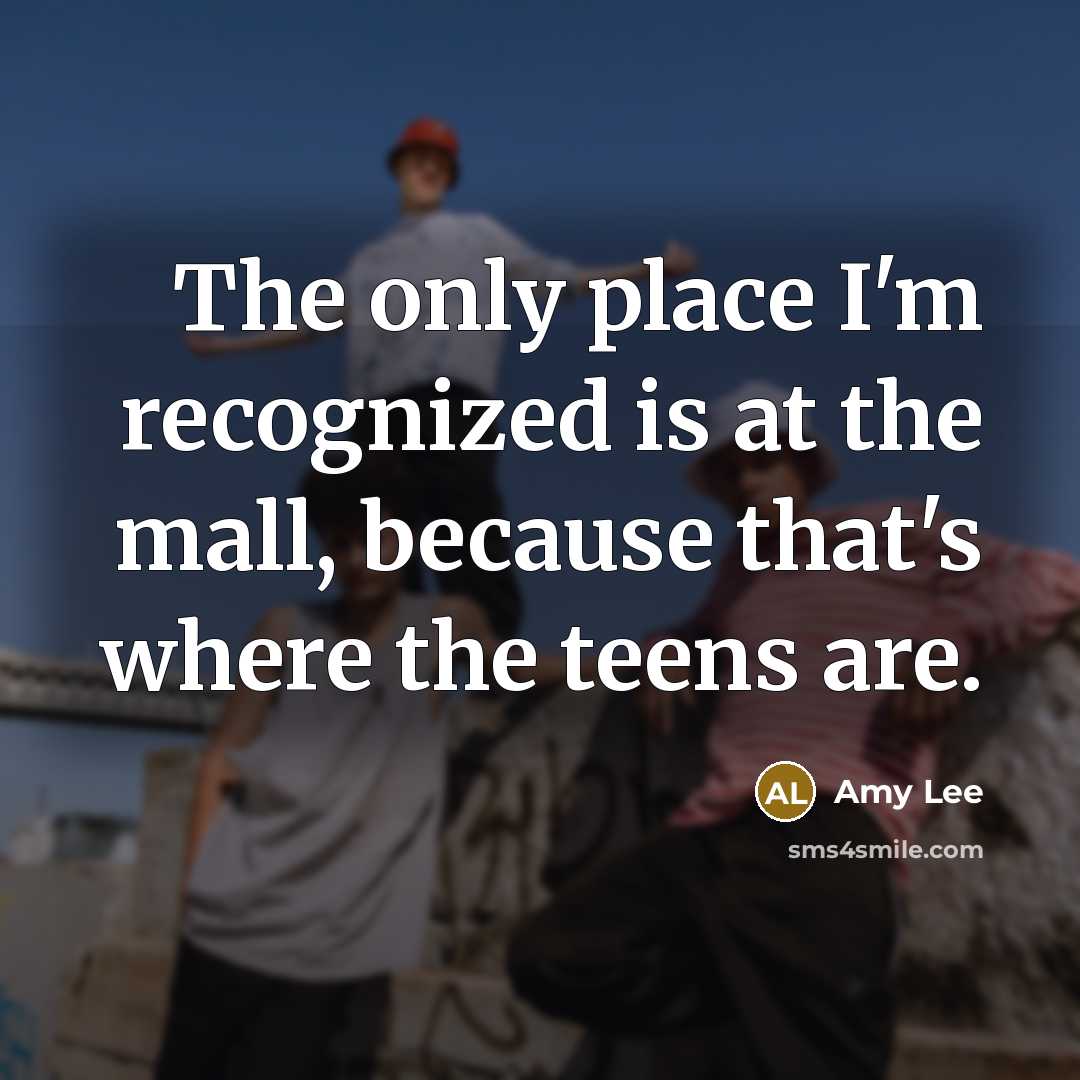 “The only place I'm recognized is at the mall, because…” quote by Amy Lee