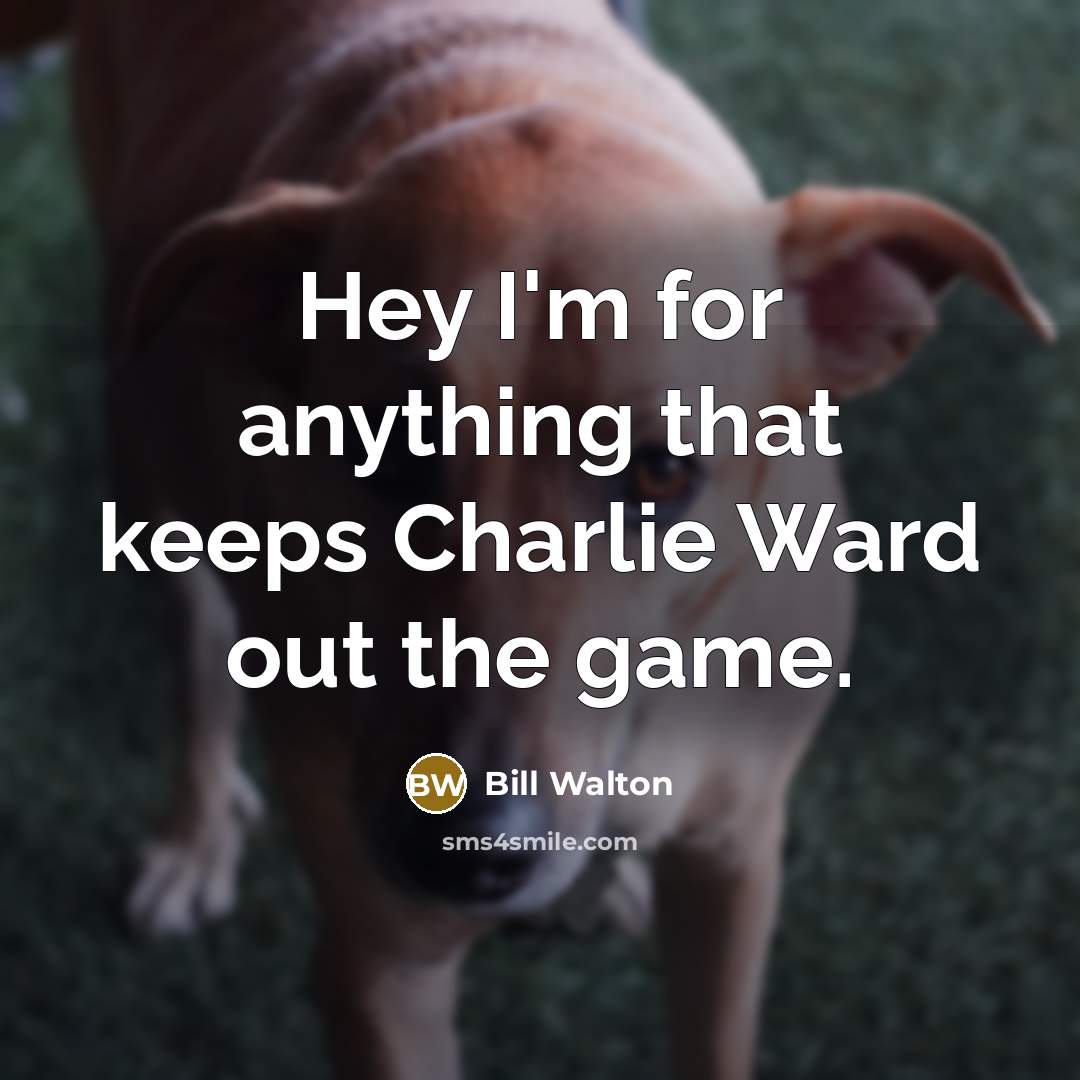 “Hey I'm for anything that keeps Charlie Ward out the…” quote by Bill Walton