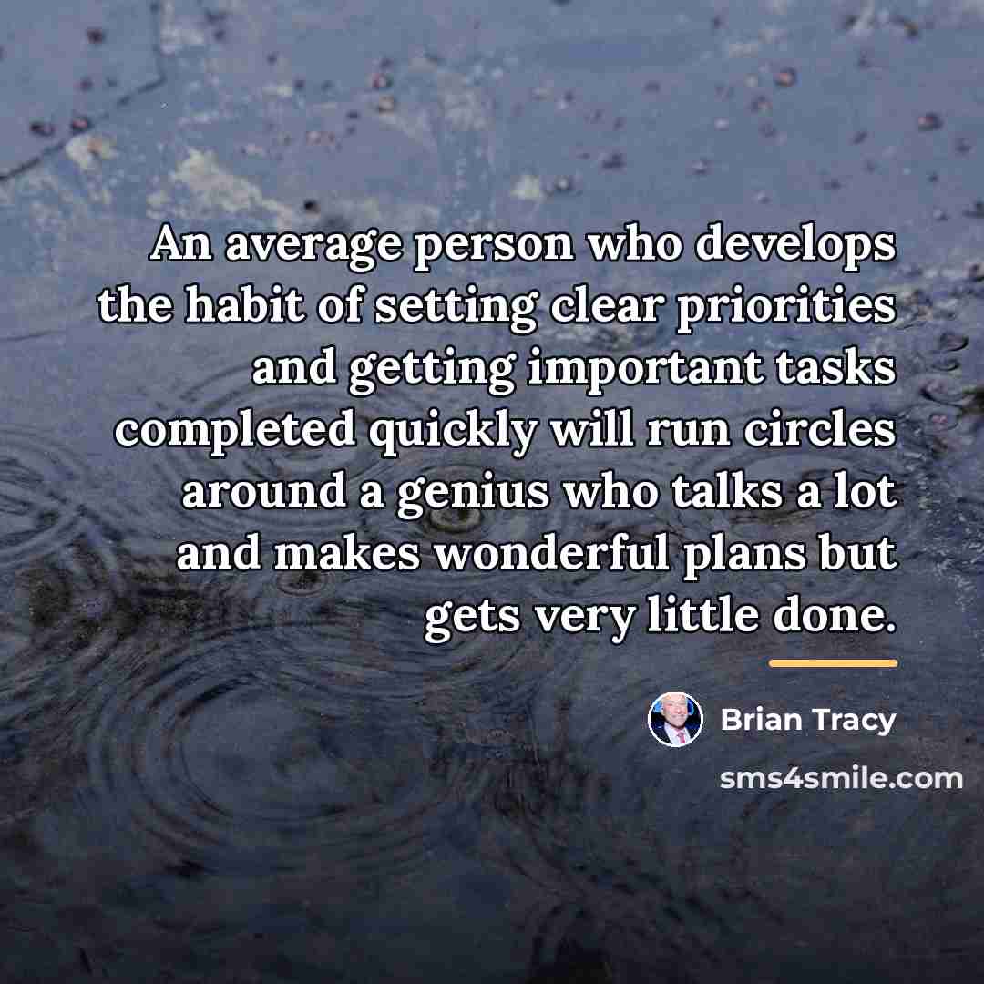 “An average person who develops the habit of setting clear…” quote by Brian Tracy