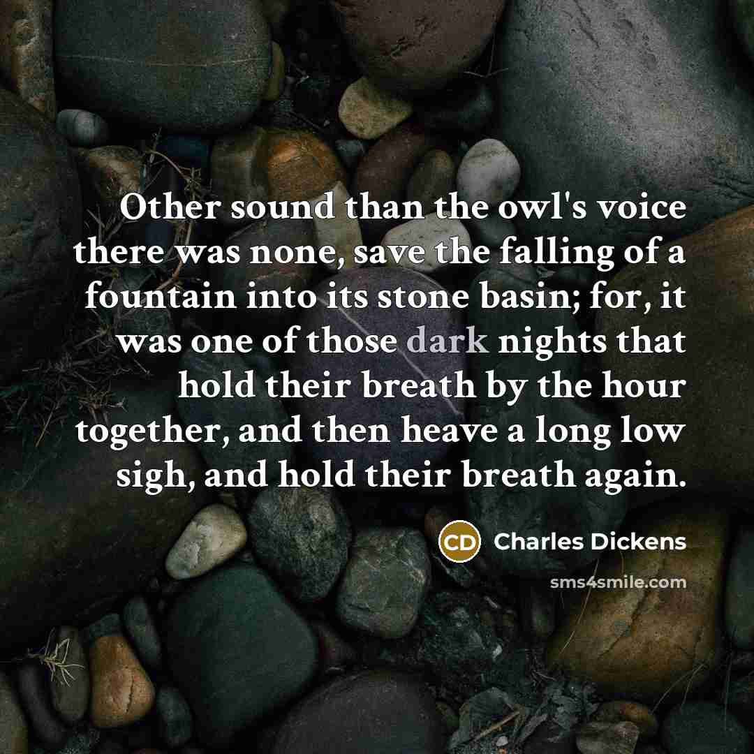 “Other sound than the owl's voice there was none, save…” quote by Charles Dickens