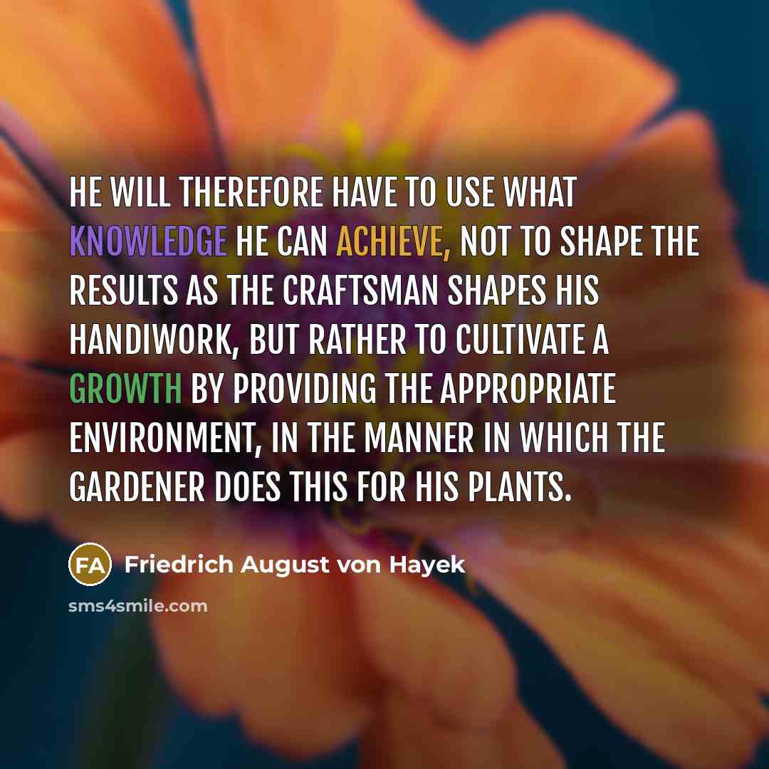 “He will therefore have to use what knowledge he can…” quote by Friedrich August von Hayek