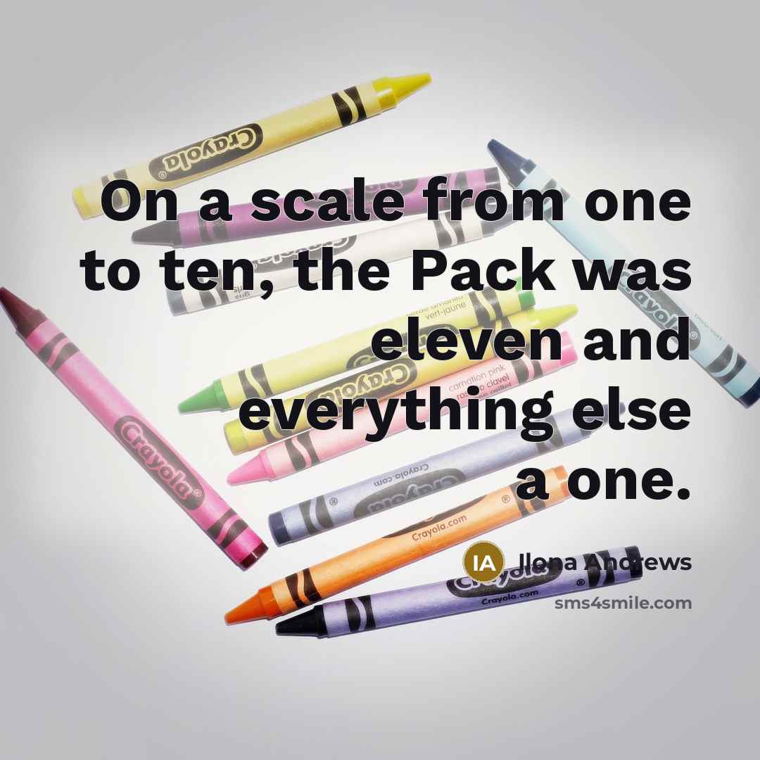 “On a scale from one to ten, the Pack was eleven and everything else a one.” quote by Ilona Andrews