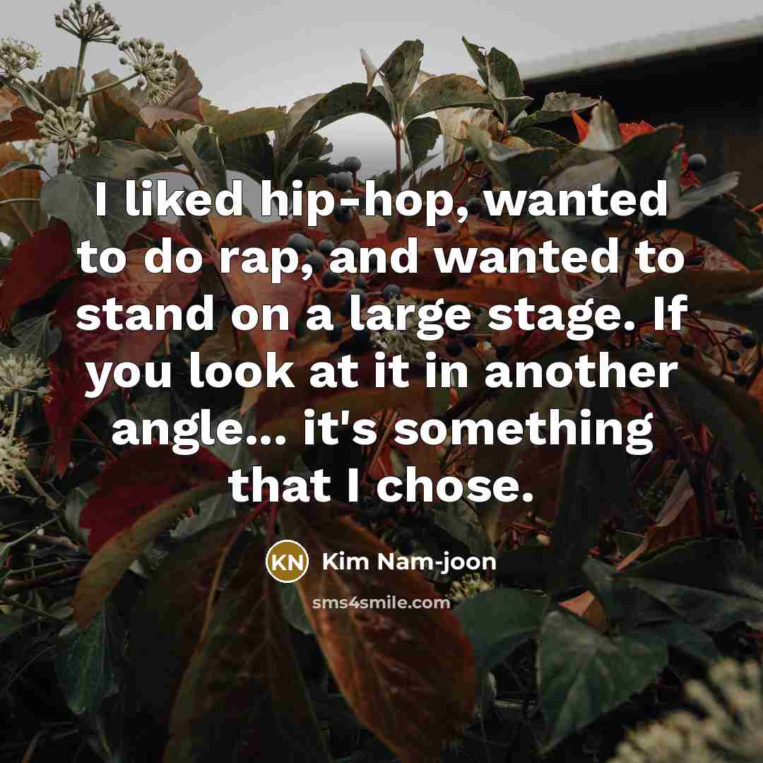“I liked hip-hop, wanted to do rap, and wanted to…” quote by Kim Nam-joon