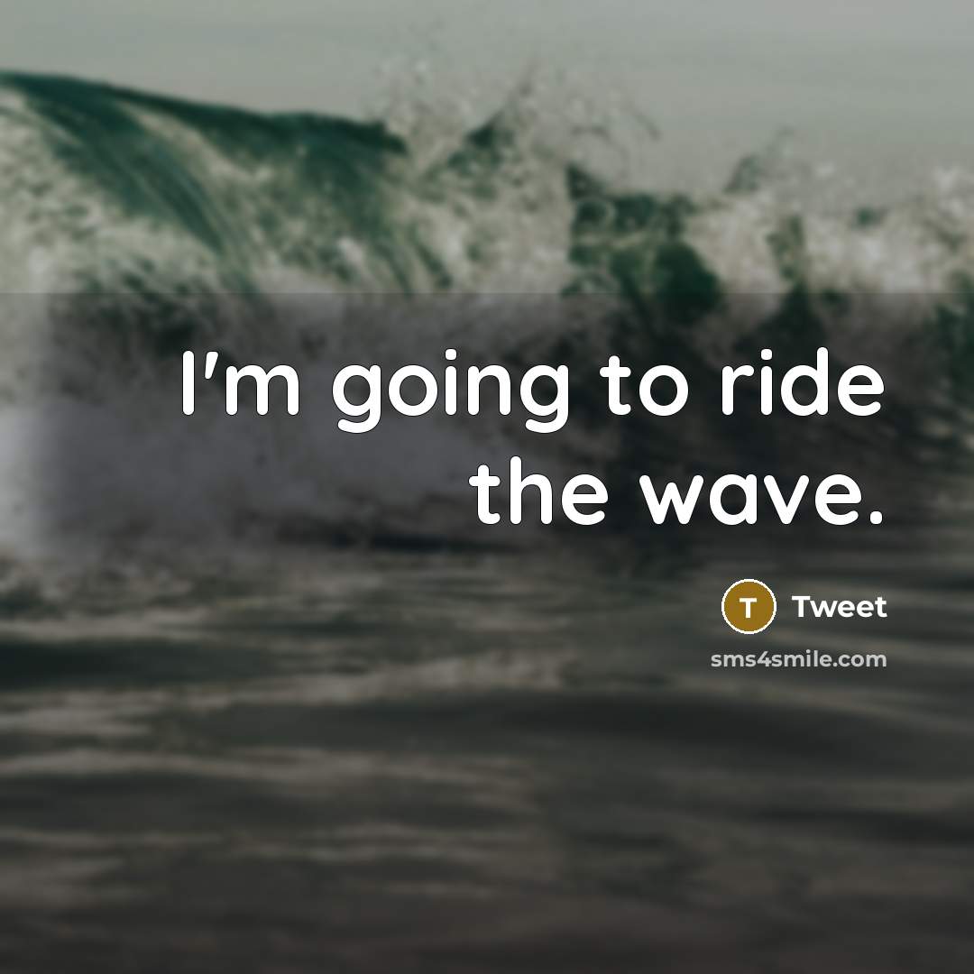 “I'm going to ride the wave.…” quote by Tweet