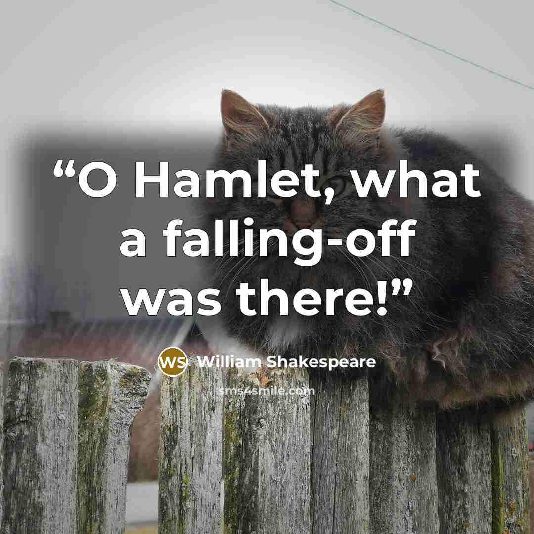 “O Hamlet, what a falling-off was there!” quote by William Shakespeare
