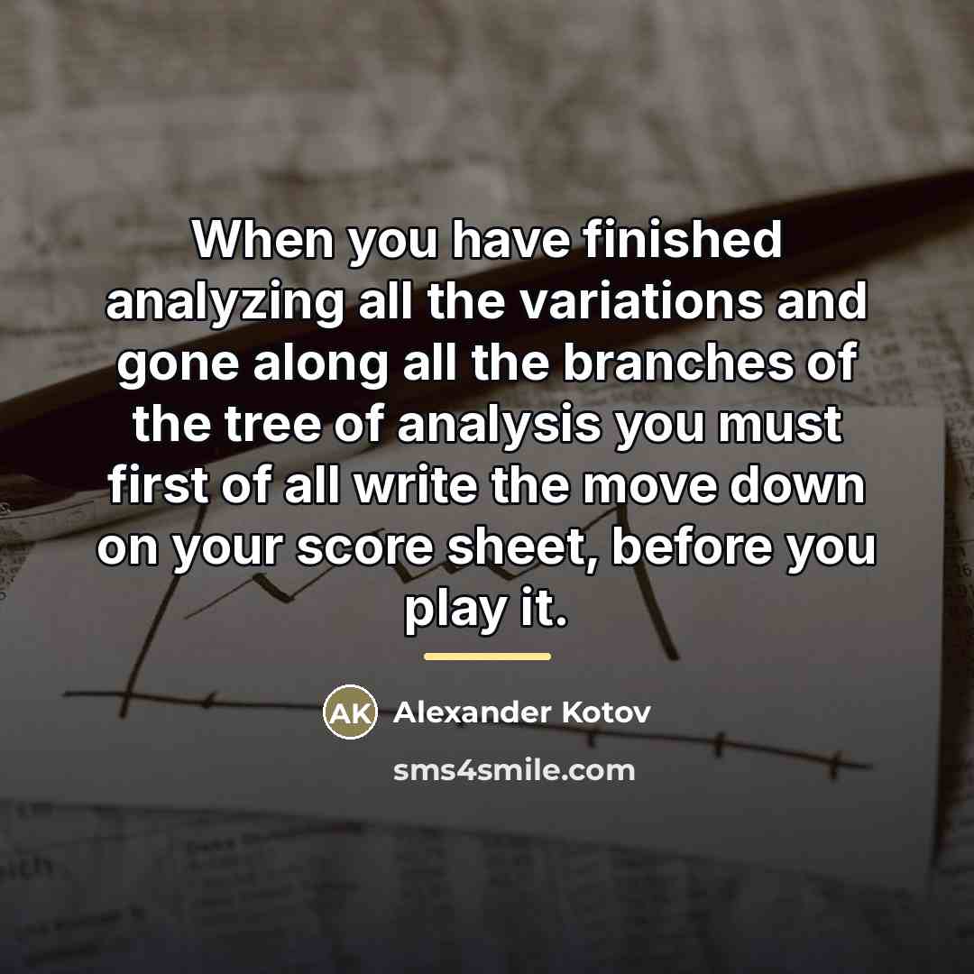 “When you have finished analyzing all the variations and gone…” quote by Alexander Kotov
