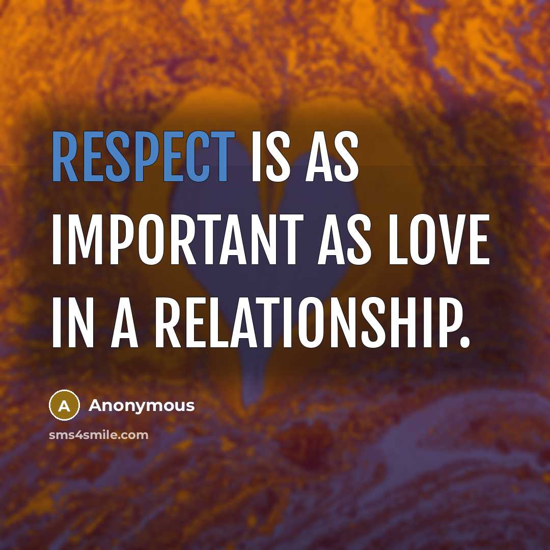 “Respect is as important as love in a relationship.…” quote by Anonymous