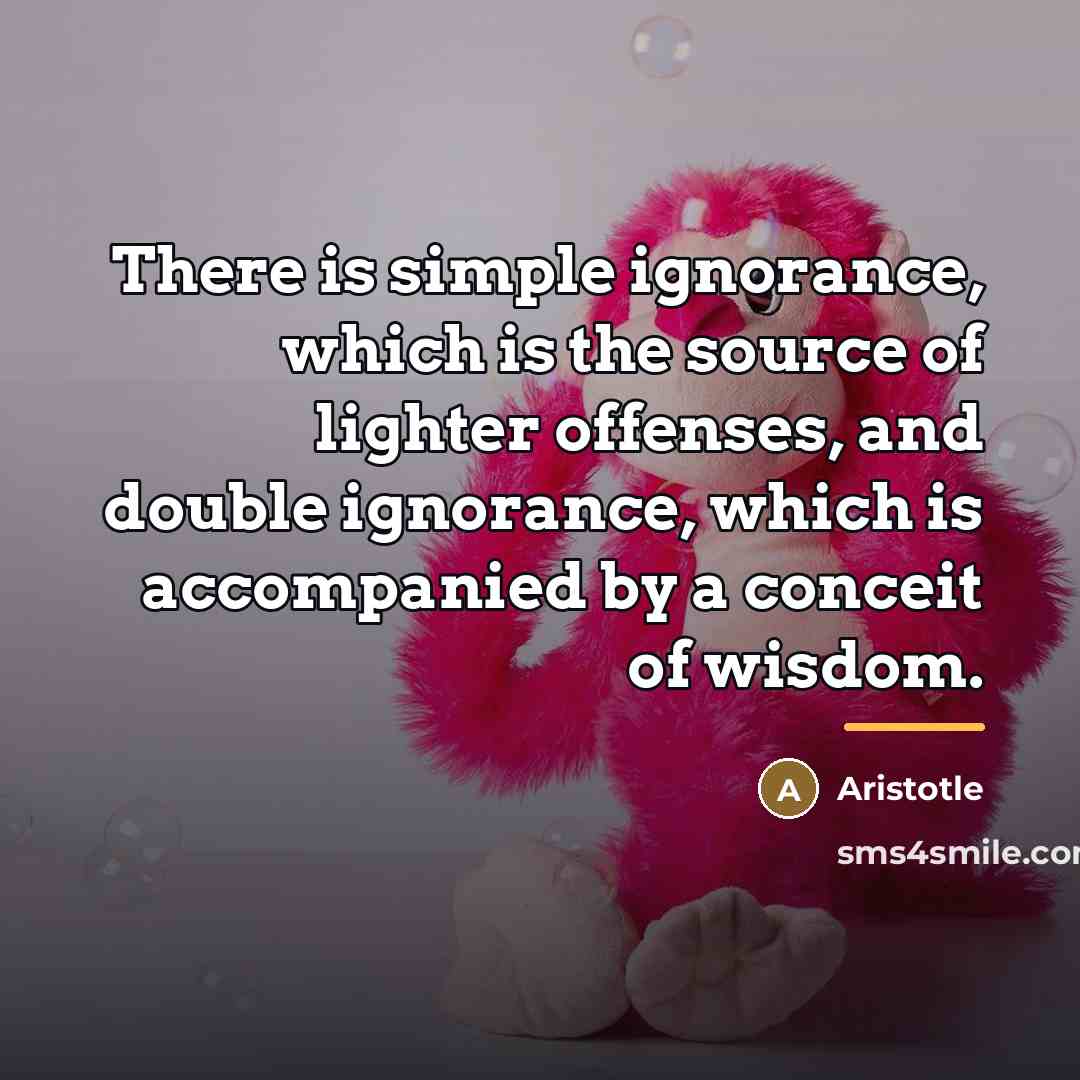 “There is simple ignorance, which is the source of lighter…” quote by Aristotle