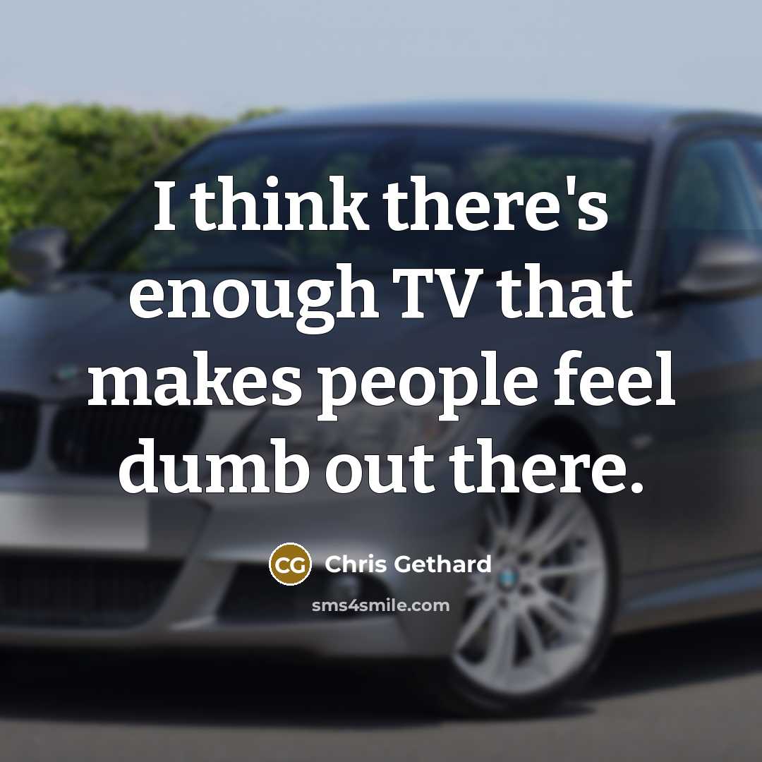 “I think there's enough TV that makes people feel dumb…” quote by Chris Gethard