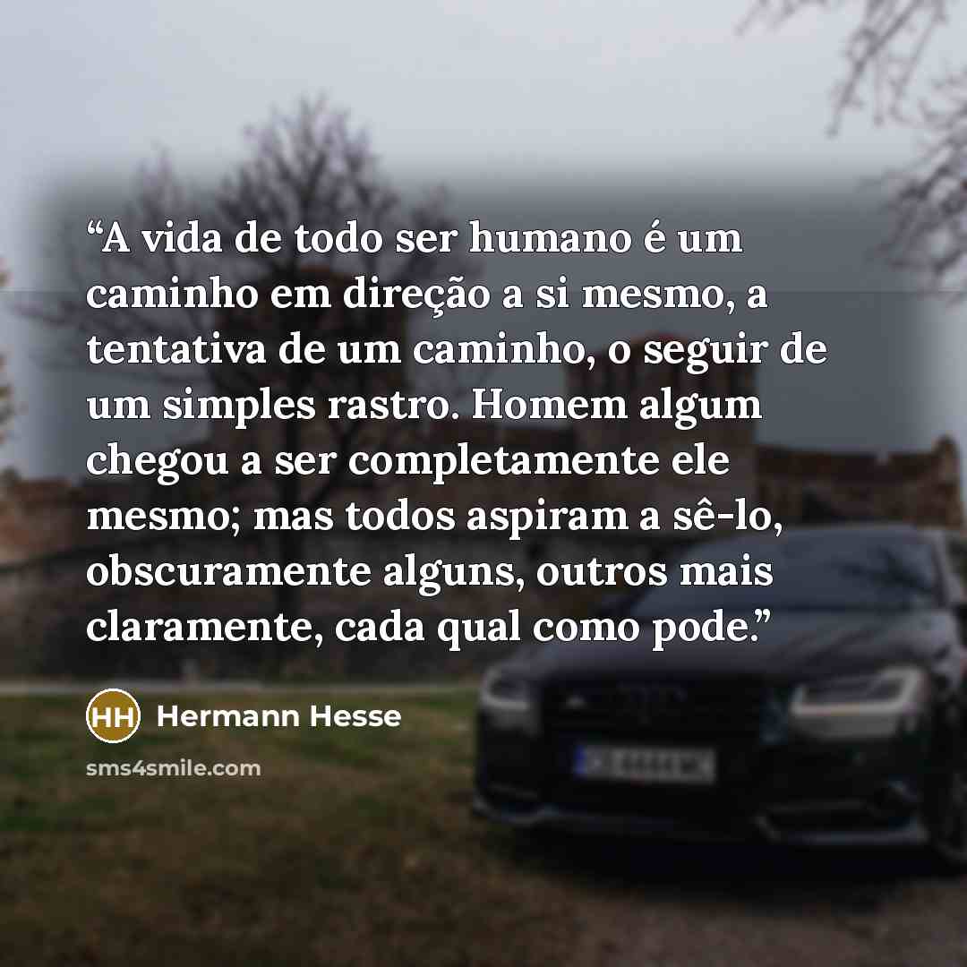 “A vida de todo ser humano é um caminho em direção a si mesmo, a tentativa de um caminho, o seguir de um simples rastro. Homem algum chegou a ser completamente ele mesmo; mas todos aspiram a sê-lo, obscuramente alguns, outros mais claramente, cada qual como pode.” quote by Hermann Hesse