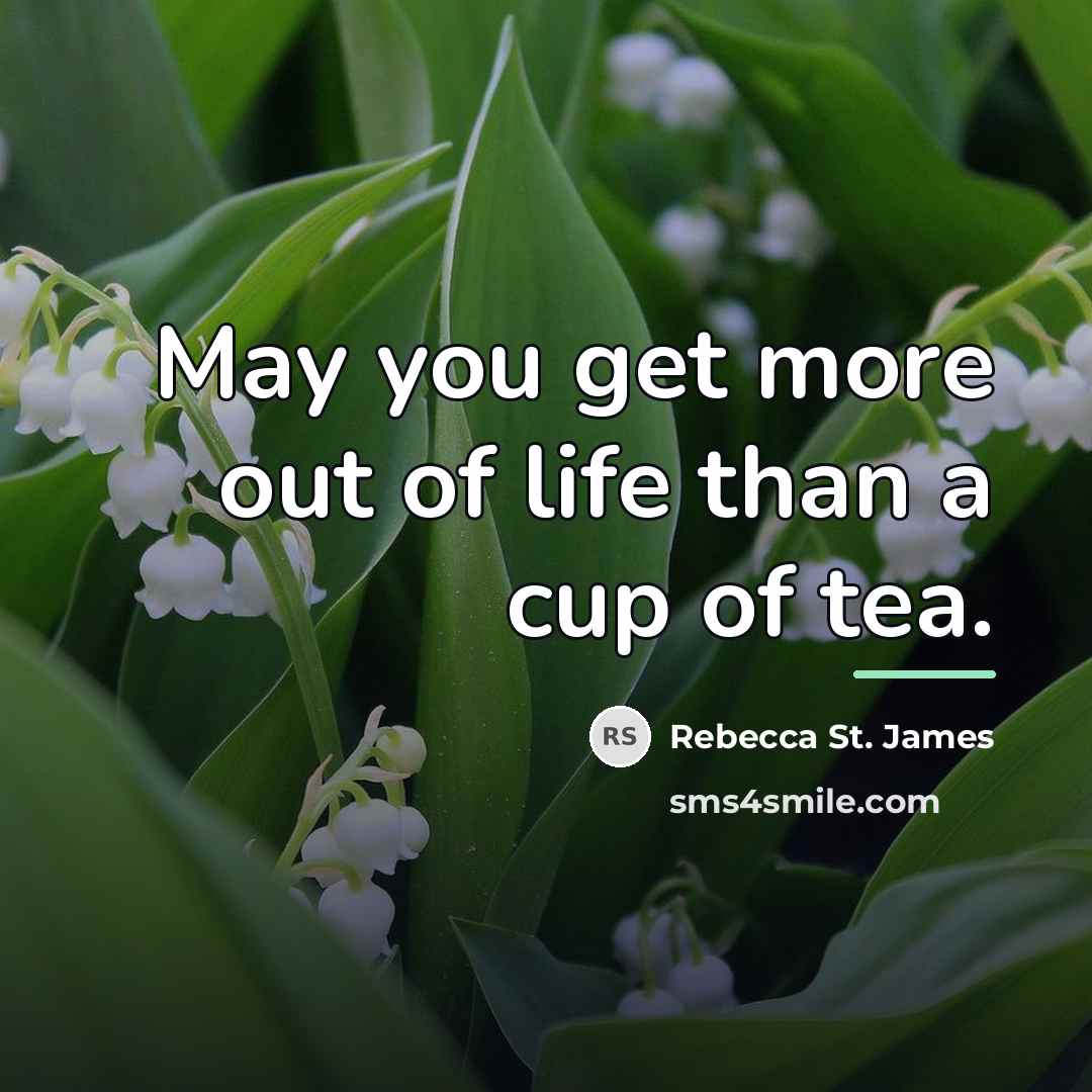 “May you get more out of life than a cup…” quote by Rebecca St. James