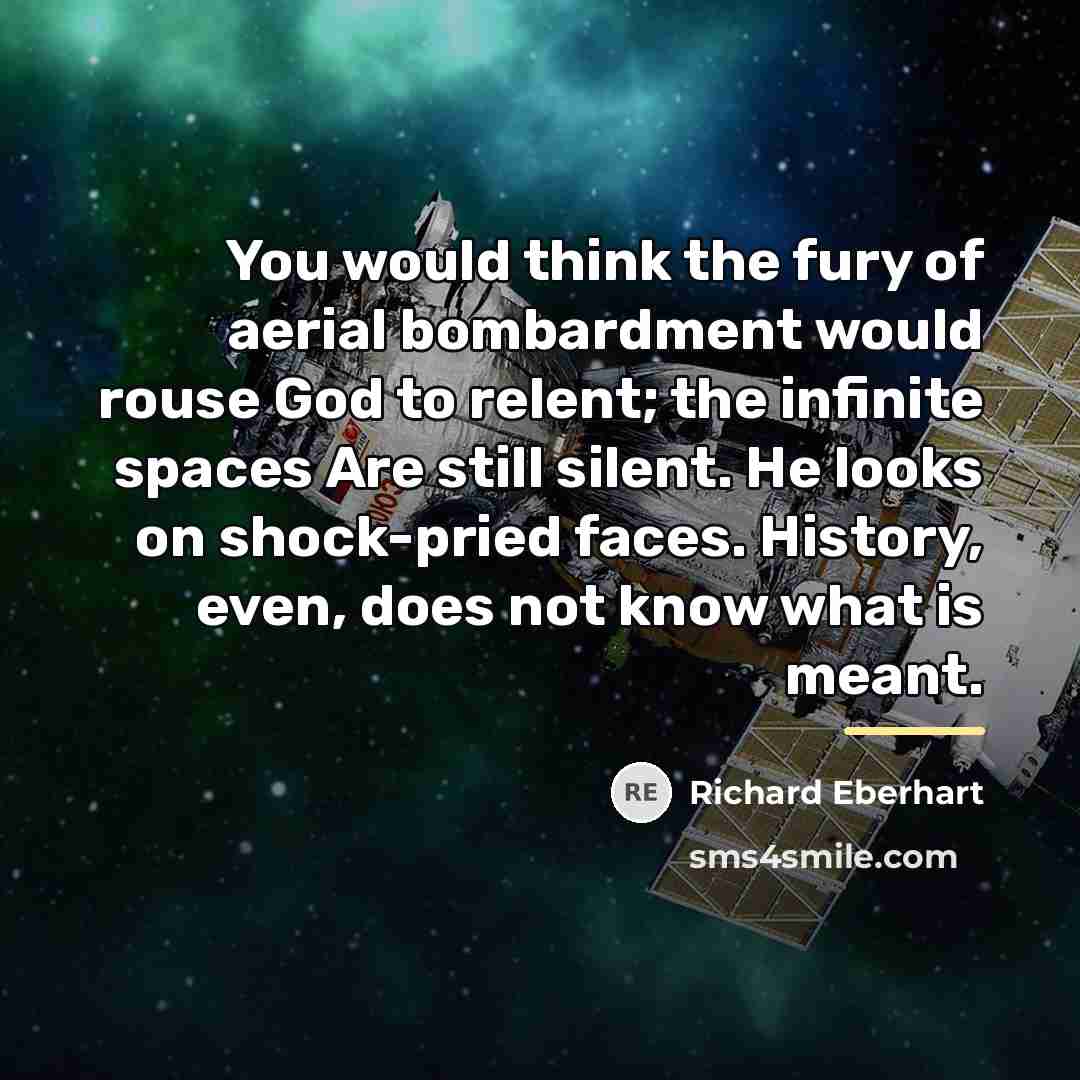 “You would think the fury of aerial bombardment would rouse…” quote by Richard Eberhart