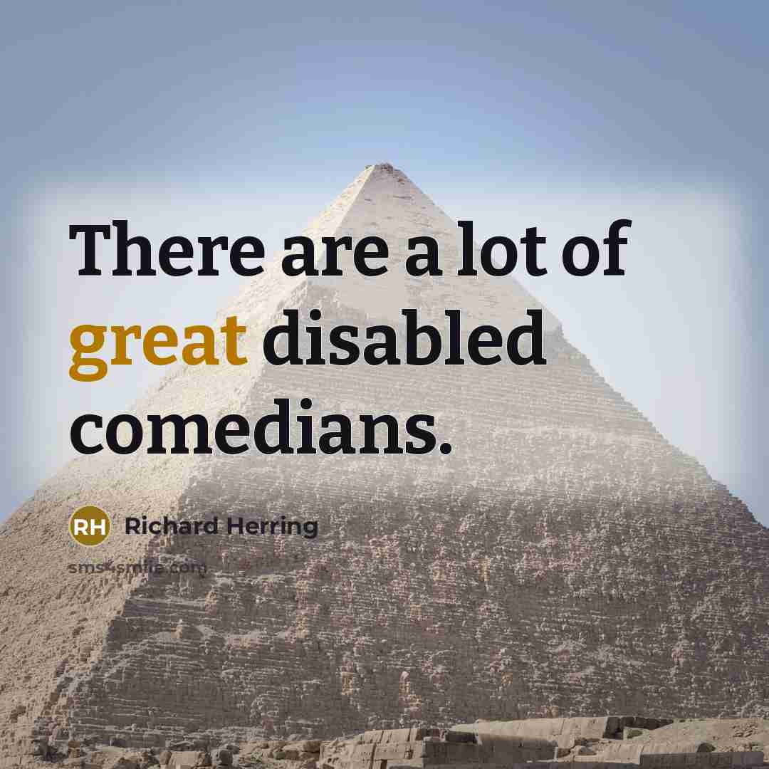 “There are a lot of great disabled comedians.…” quote by Richard Herring