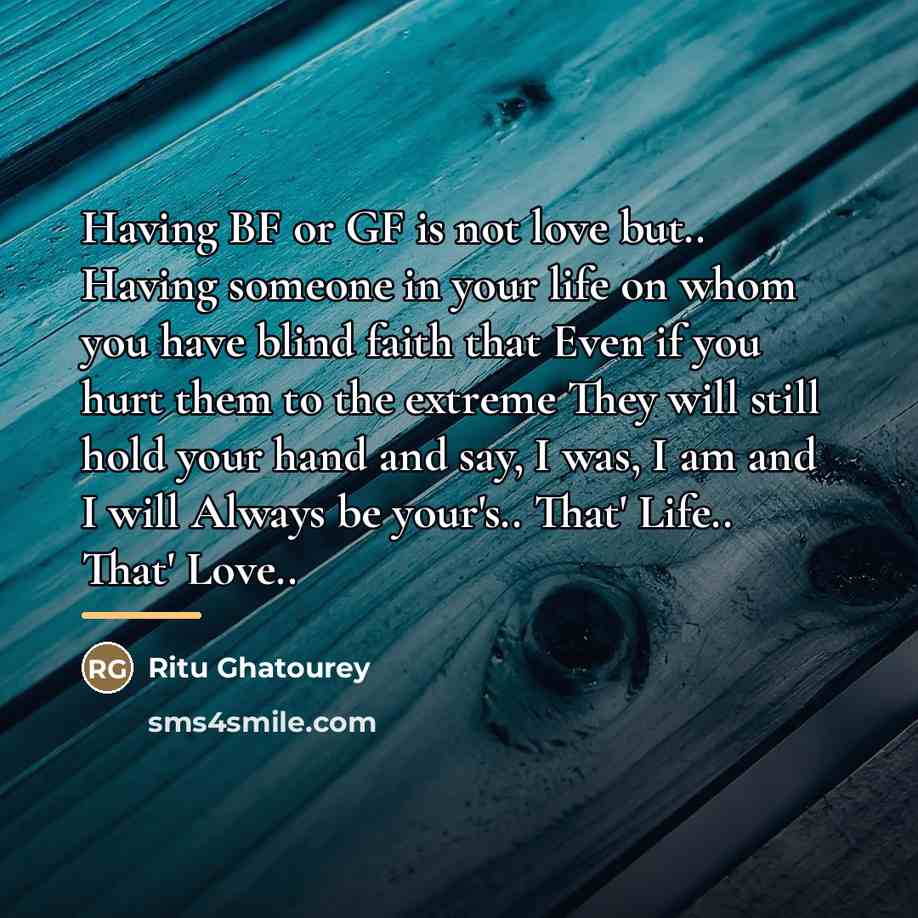 “Having BF or GF is not love but.. Having someone…” quote by Ritu Ghatourey