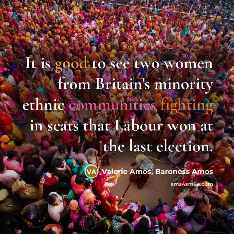 “It is good to see two women from Britain's minority…” quote by Valerie Amos, Baroness Amos