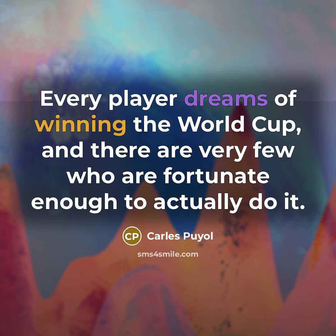 “Every player dreams of winning the World Cup, and there…” quote by Carles Puyol
