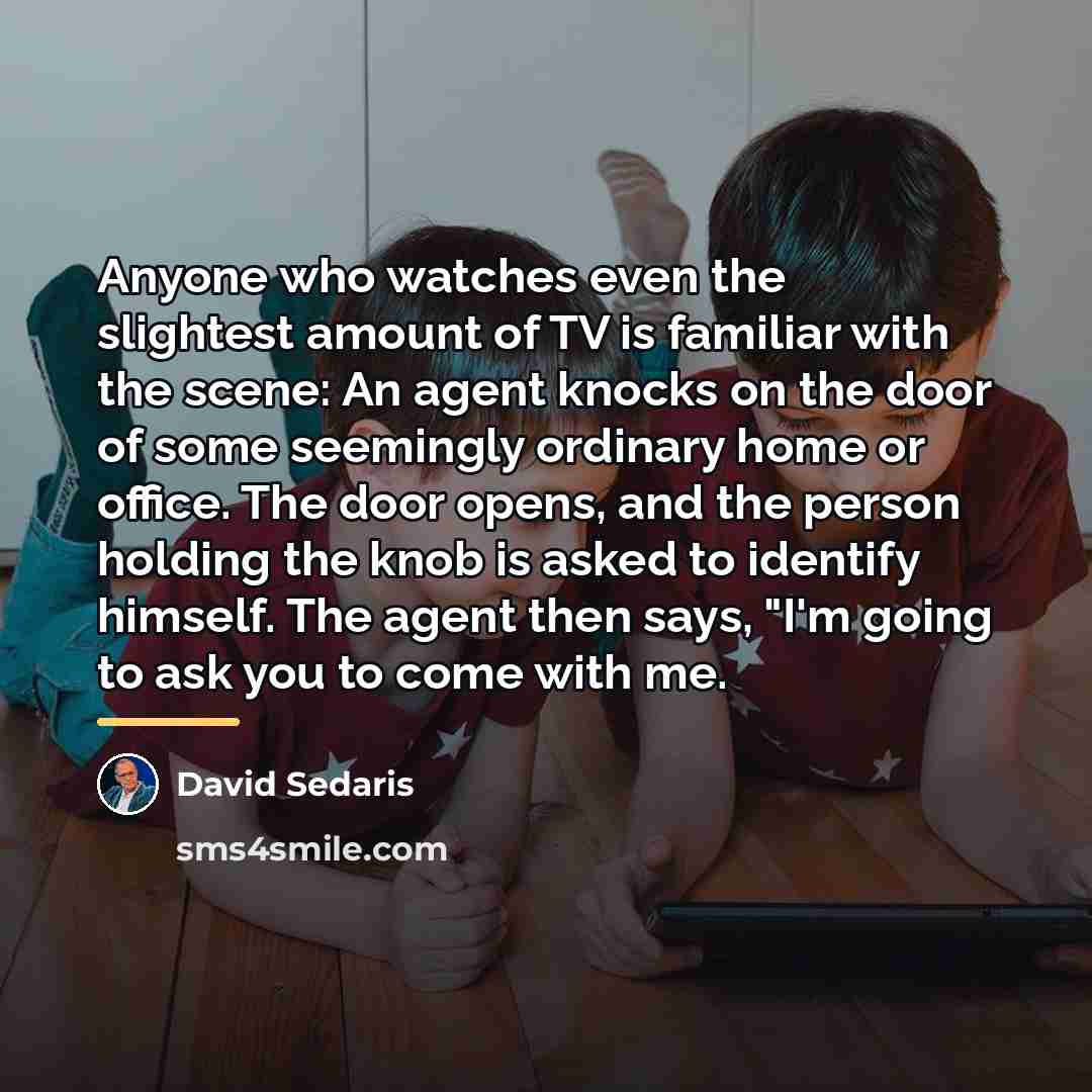 “Anyone who watches even the slightest amount of TV is…” quote by David Sedaris