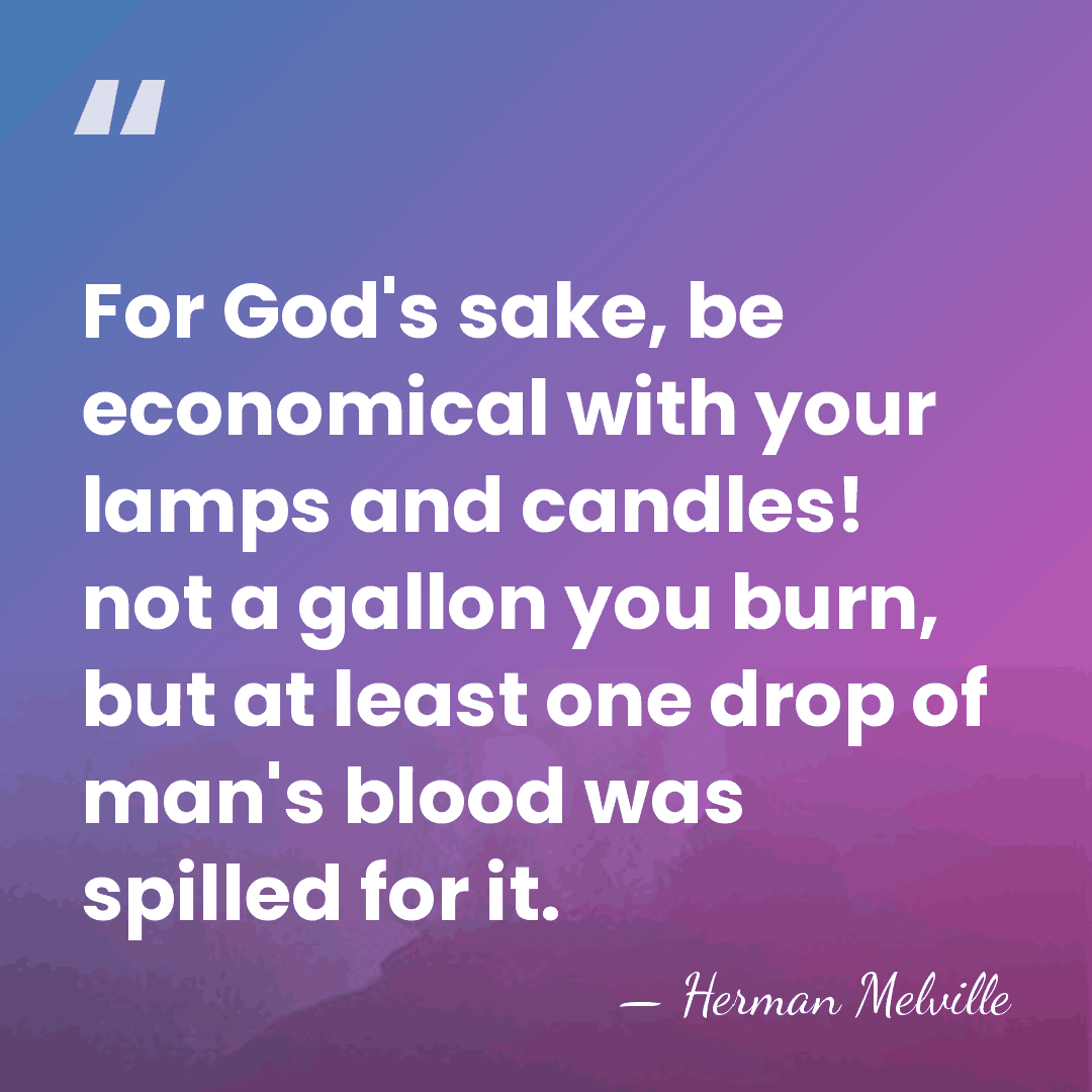 For God's sake, be economical with your lamps and candles! not a&hellip; - Herman Melville