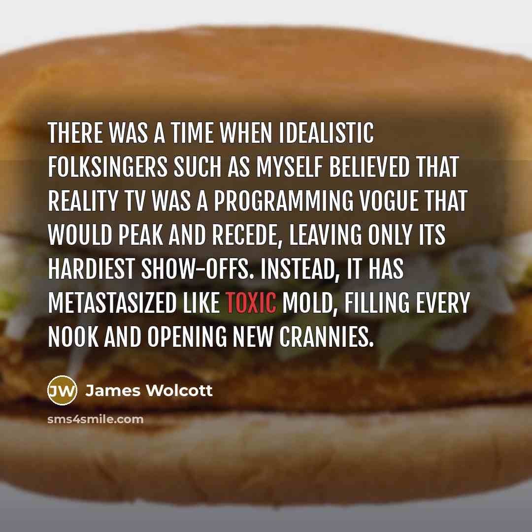 “There was a time when idealistic folksingers such as myself…” quote by James Wolcott