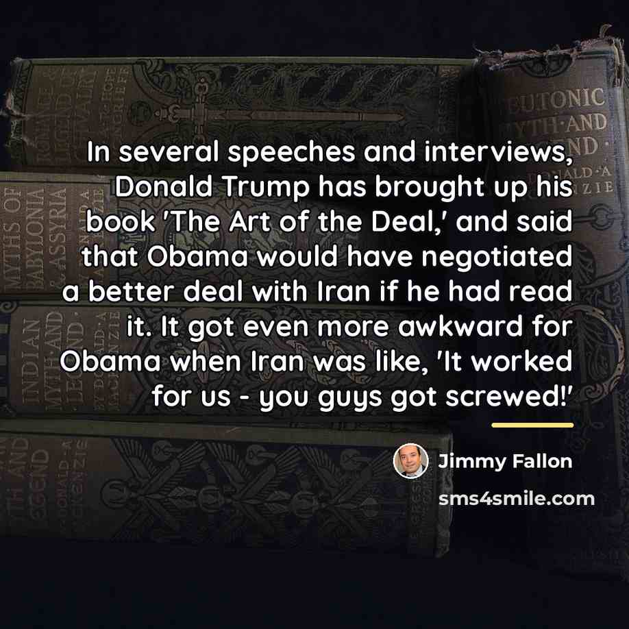 “In several speeches and interviews, Donald Trump has brought up…” quote by Jimmy Fallon