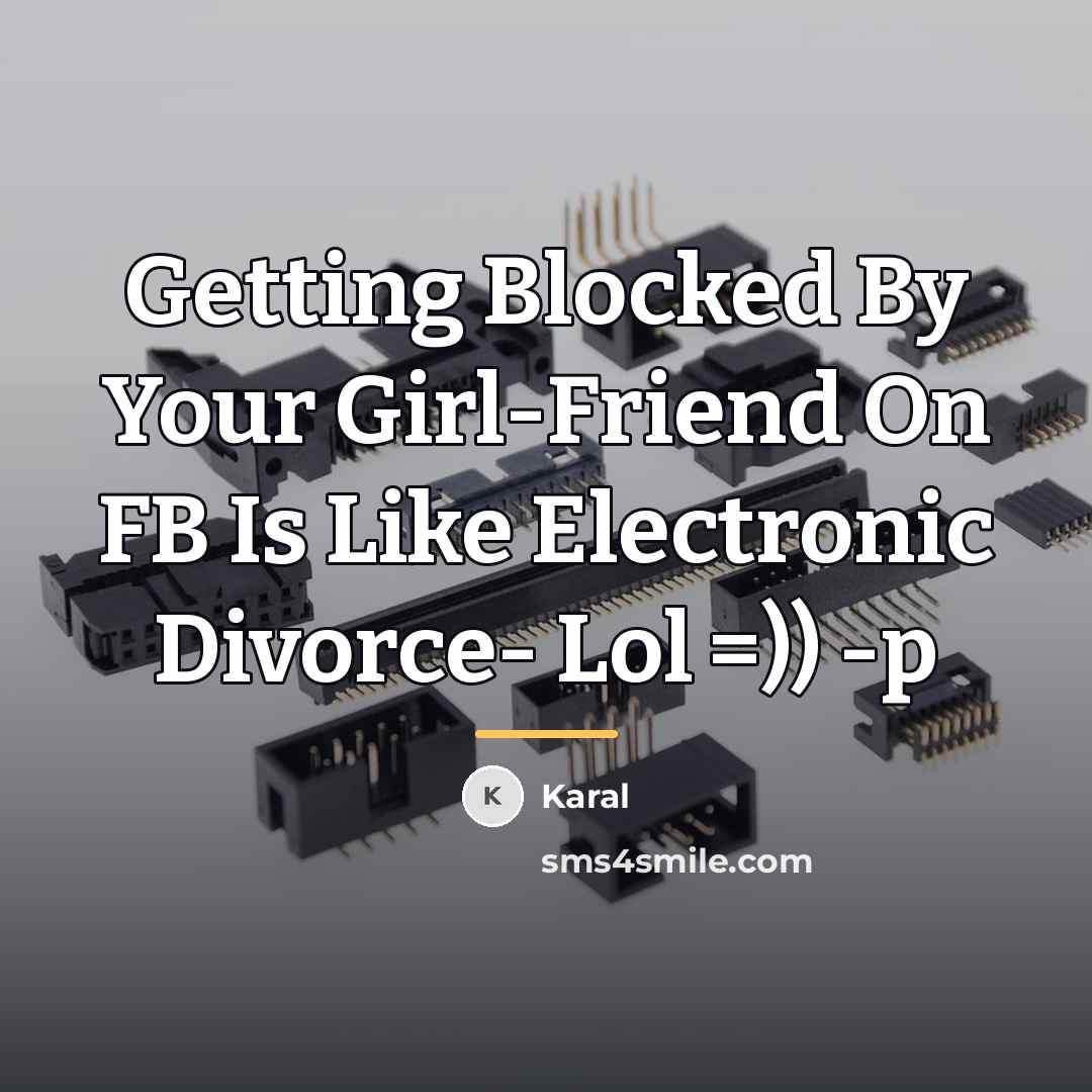 “Getting Blocked By Your Girl-Friend On FB Is Like Electronic…” quote by Karal