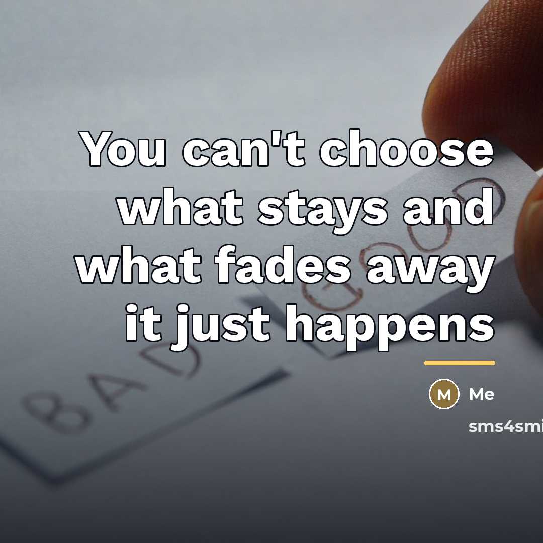 “You can't choose what stays and what fades away it…” quote by Me