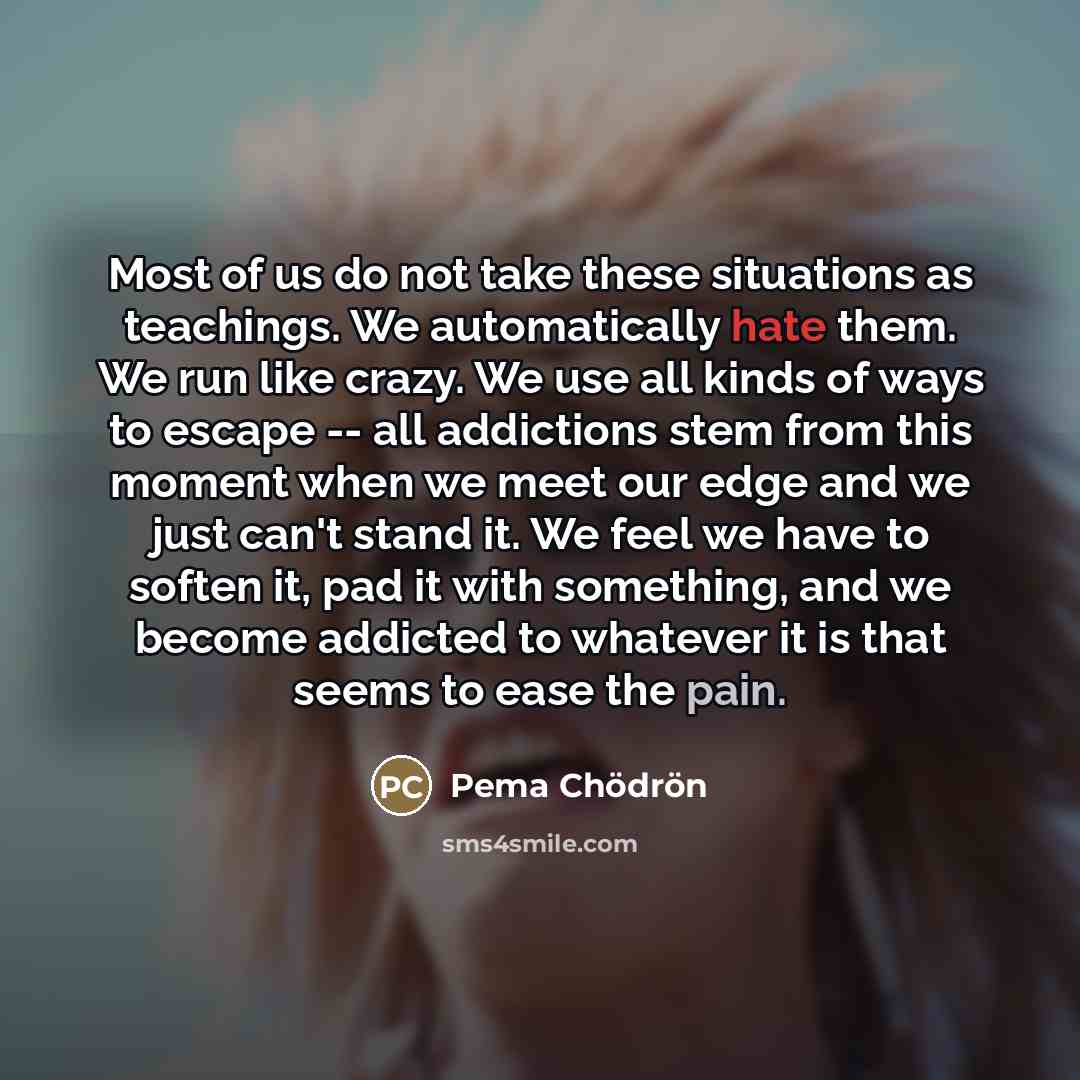 “Most of us do not take these situations as teachings.…” quote by Pema Chodron