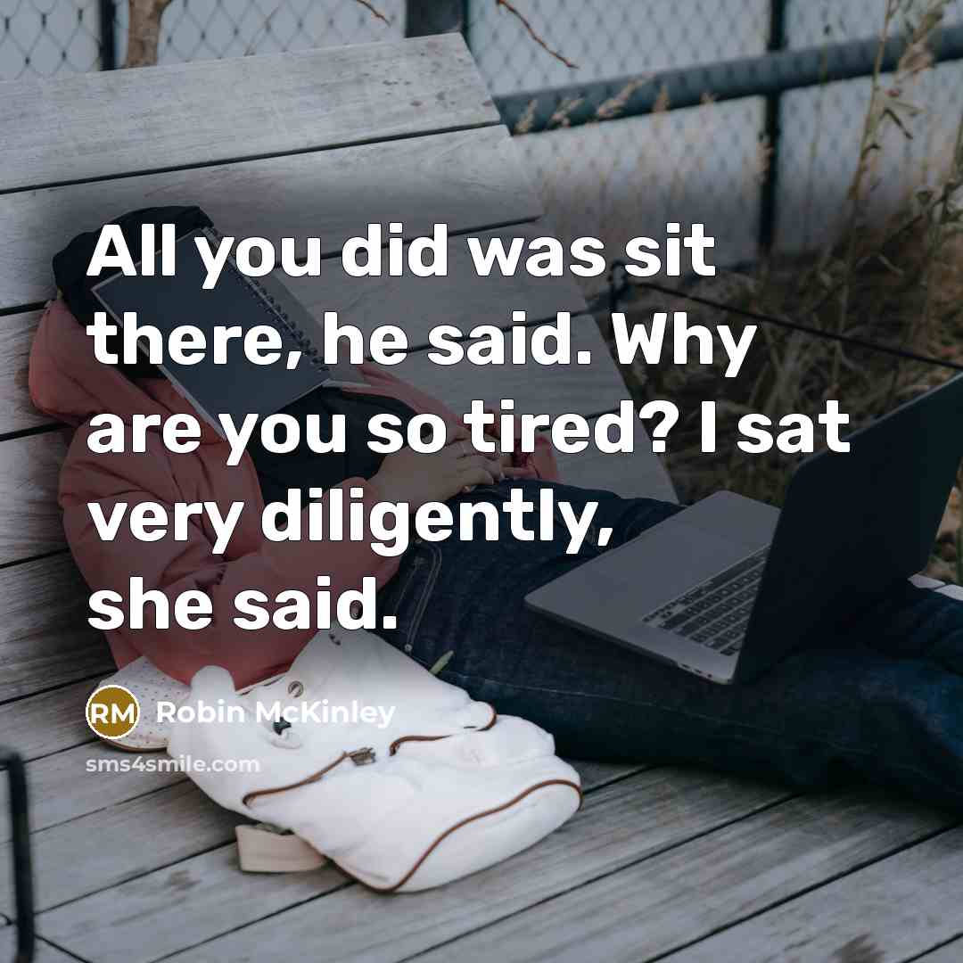 “All you did was sit there, he said. Why are…” quote by Robin McKinley