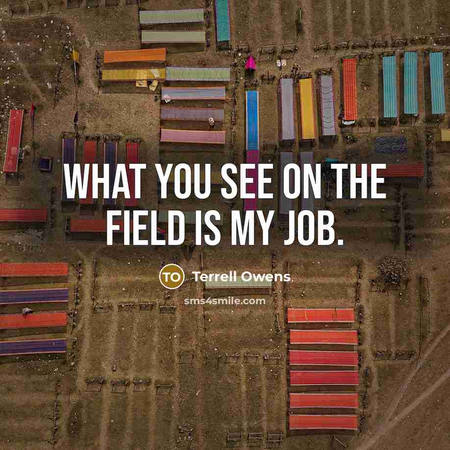 “What you see on the field is my job.…” quote by Terrell Owens
