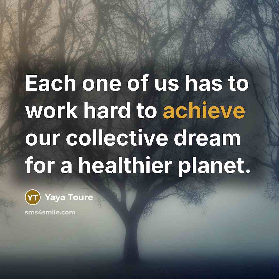 “Each one of us has to work hard to achieve…” quote by Yaya Toure