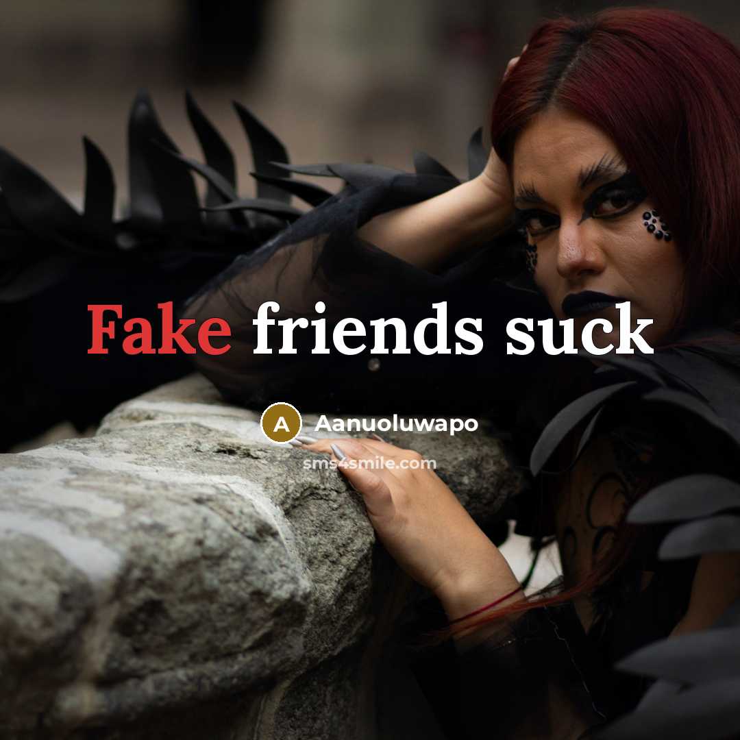 “Fake friends suck” quote by Aanuoluwapo