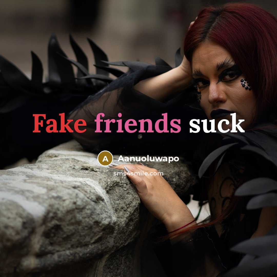 “Fake friends suck” quote by Aanuoluwapo
