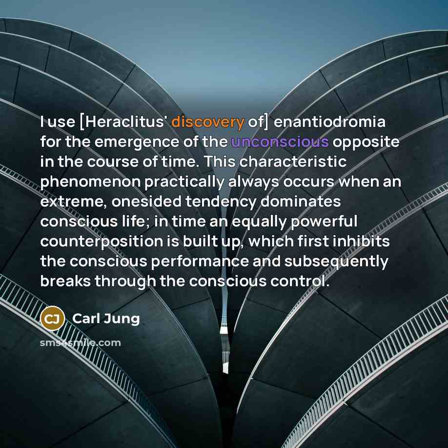 “I use [Heraclitus' discovery of] enantiodromia for the emergence of…” quote by Carl Jung