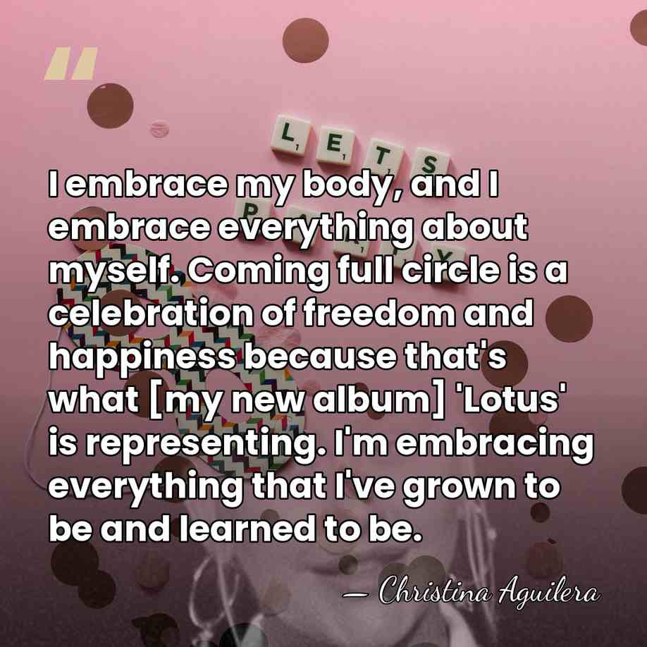 I embrace my body, and I embrace everything about myself. Coming full&hellip; - Christina Aguilera