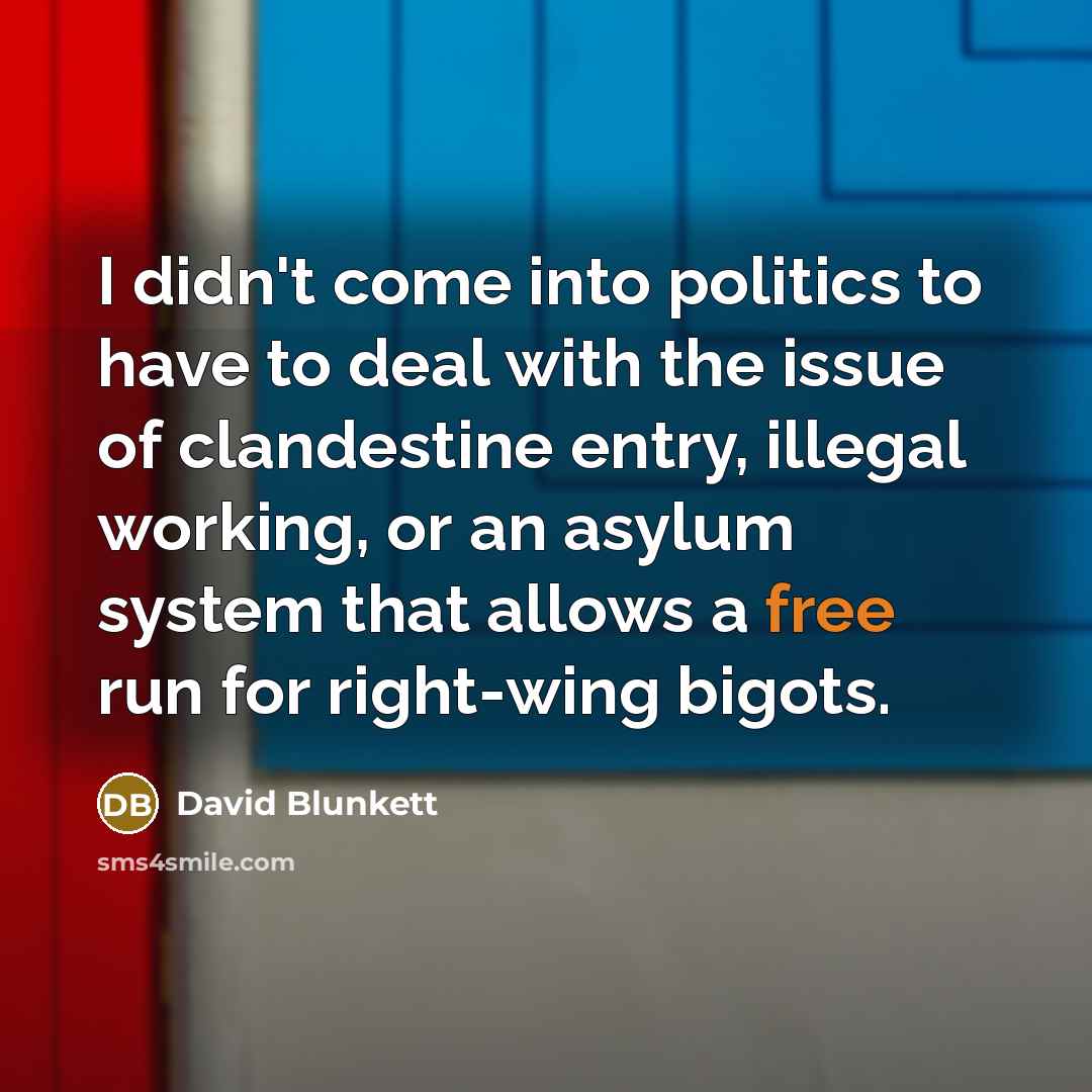 “I didn't come into politics to have to deal with…” quote by David Blunkett