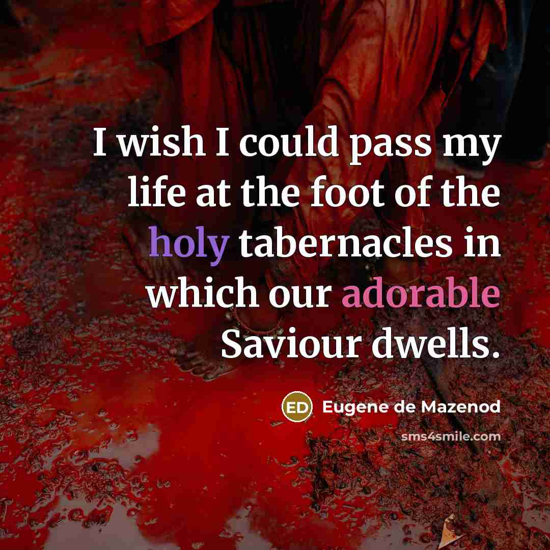 “I wish I could pass my life at the foot of the holy tabernacles in which our adorable Saviour dwells.” quote by Eugene de Mazenod