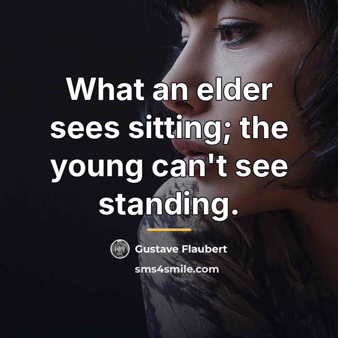 “What an elder sees sitting; the young can't see standing.…” quote by Gustave Flaubert