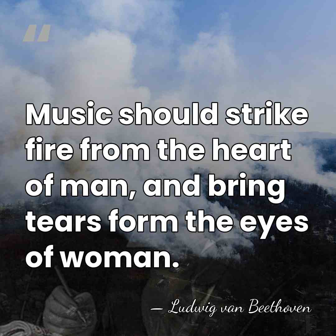 Music should strike fire from the heart of man, and bring tears&hellip; - Ludwig van Beethoven