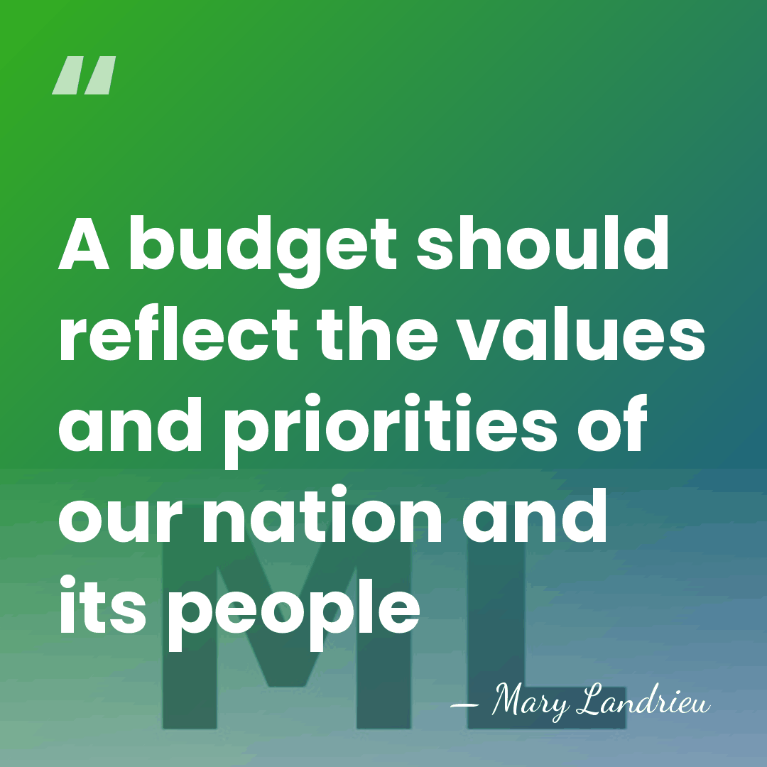 A budget should reflect the values and priorities of our nation and&hellip; - Mary Landrieu