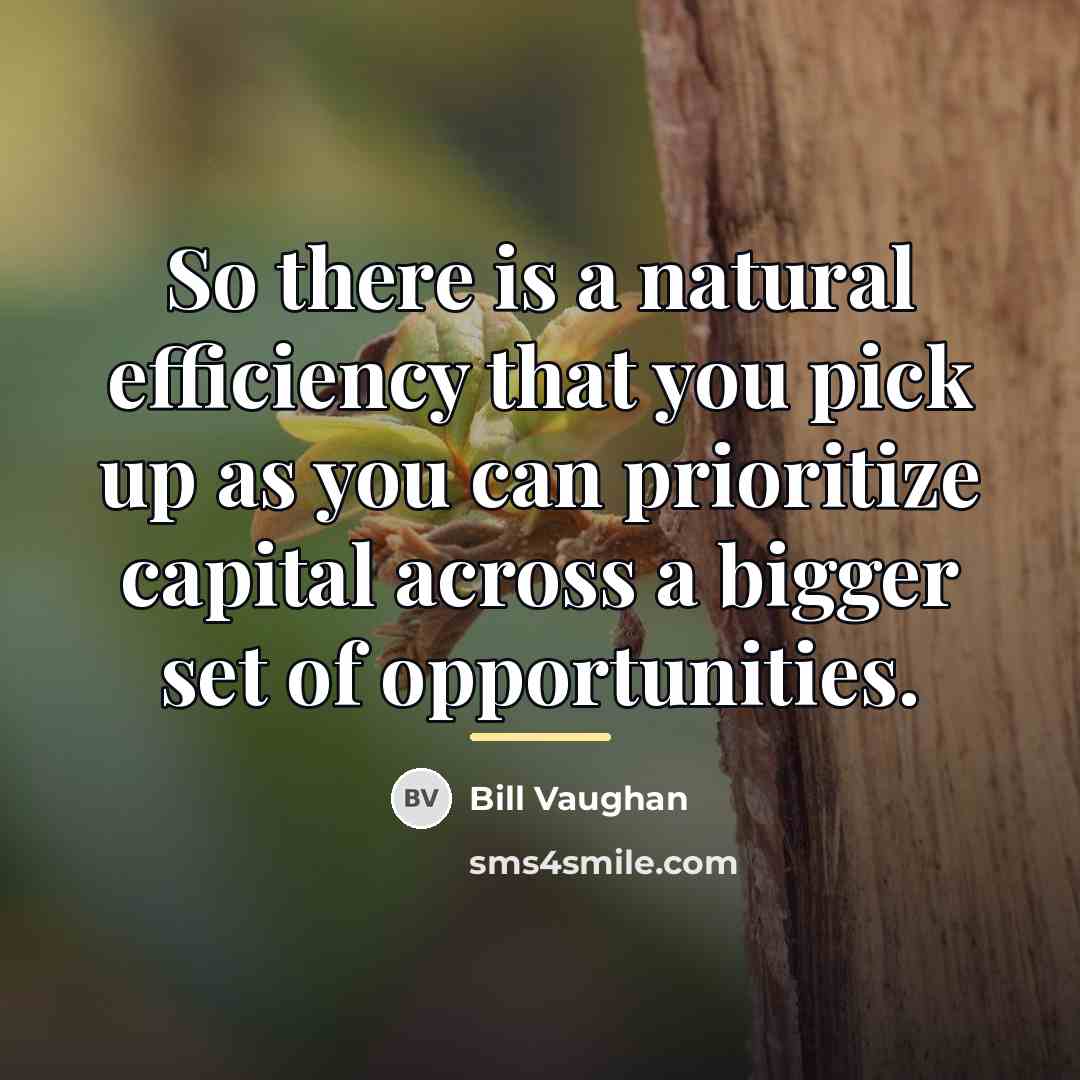 “So there is a natural efficiency that you pick up…” quote by Bill Vaughan