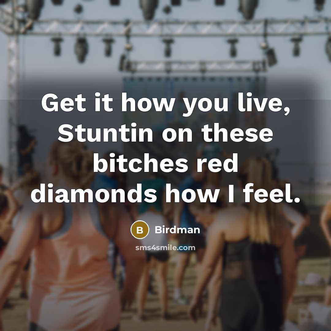“Get it how you live, Stuntin on these bitches red…” quote by Birdman