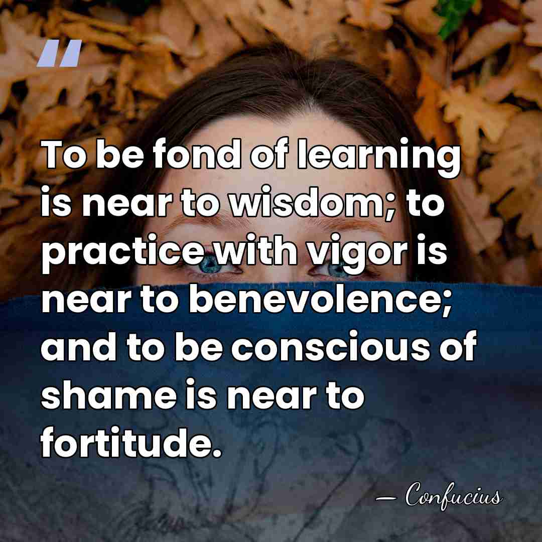 To be fond of learning is near to wisdom; to practice with&hellip; - Confucius