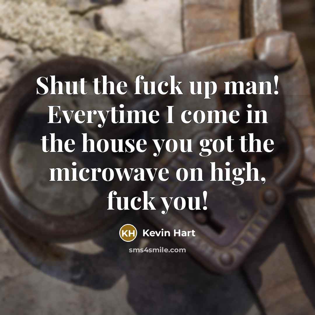 “Shut the fuck up man! Everytime I come in the house you got the microwave on high, fuck you!” quote by Kevin Hart