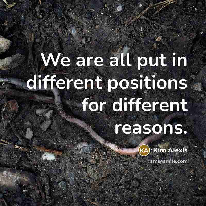 “We are all put in different positions for different reasons.” quote by Kim Alexis